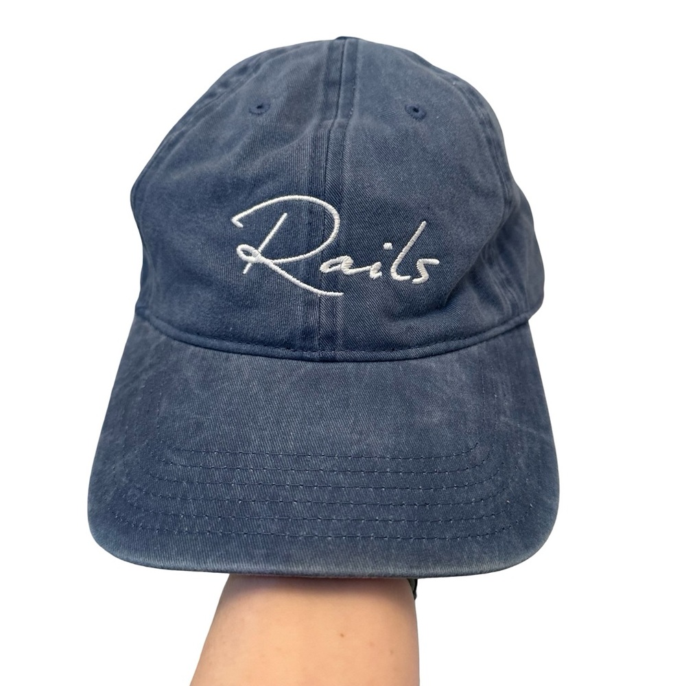 Rails NWT Washed Denim Cotton Blue Baseball Cap Anniversary Hat